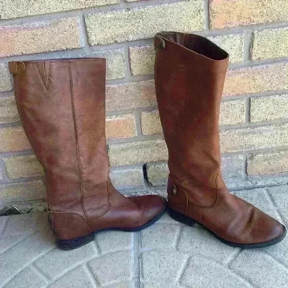 Arturo Chiang Belina Tall Brown Leather Riding Boots Women's Size 9MW Wide Calf - Picture 1 of 16
